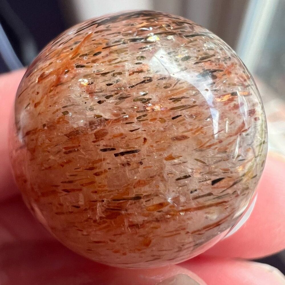 Golden Rutilated Quartz Marble Sphere - Picture 13 of 13